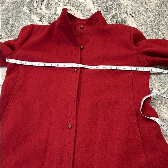Sears Red Long Sleeve Women's Dress coat Wool vintage winter long jacket belt - Picture 9 of 12